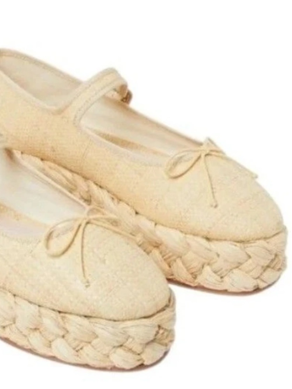 Loeffler Randall Marlowe Cream Braided Espadrille Mary Jane Flats